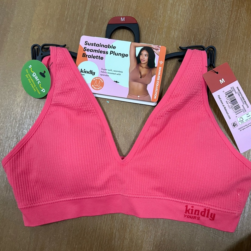 Kindly Yours Pink Seamless Plunge Bra